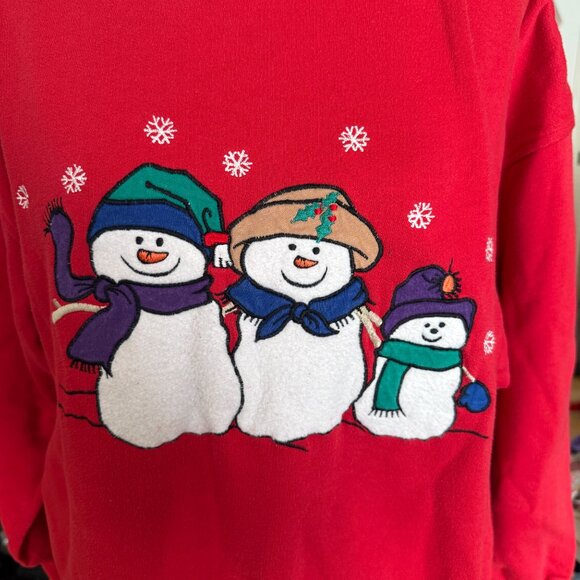 Vintage Nutcracker Red Sweatshirt With Snowman Graphic - Picture 2 of 5